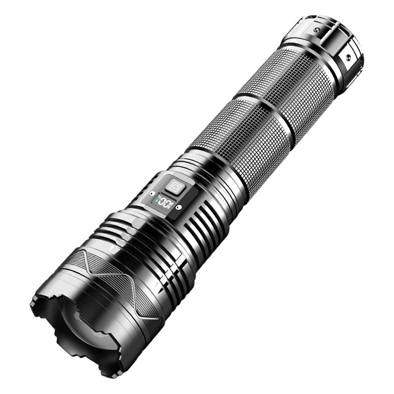 Tipo-C linterna fuerte luz láser blanco al aire libre emergencia Sky Gun zoom telescópico tiro largo linterna de aleación de aluminio