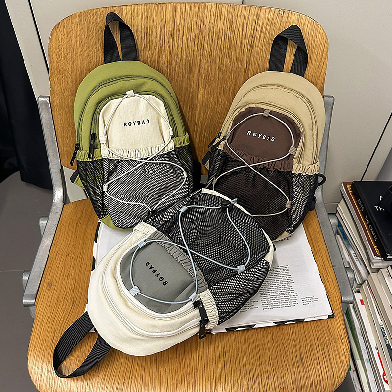 Customized Cross-Body Chest Bag, New Trendy Color-Blocking Mini Backpack, Outdoor Sports Hiking and Mountaineering Backpack