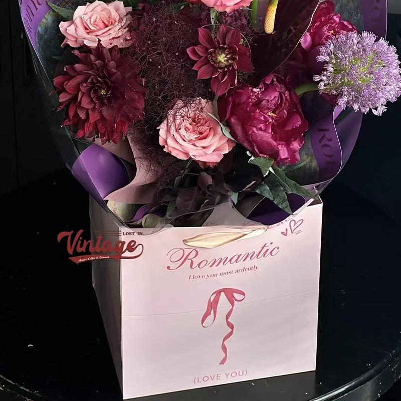 Bolsas de regalo cuadradas, bolsas de regalo de cumpleaños, bolsas de papel de embalaje de arco grande