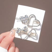 气质小众蝴蝶结梅花爱心青蛙夹高级感方形水钻发夹网红刘海侧边夹