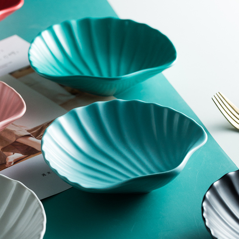 Simple solid color ceramic bowl home dessert bowl restaurant…