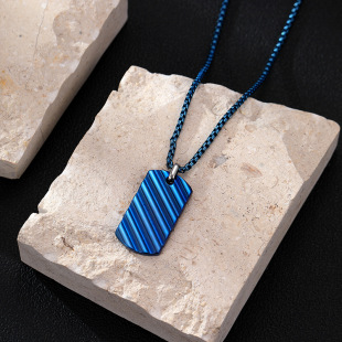 Cross-border European and American tag necklace men's exquisite high-end fashion generous titanium steel necklace Amazon popular necklace