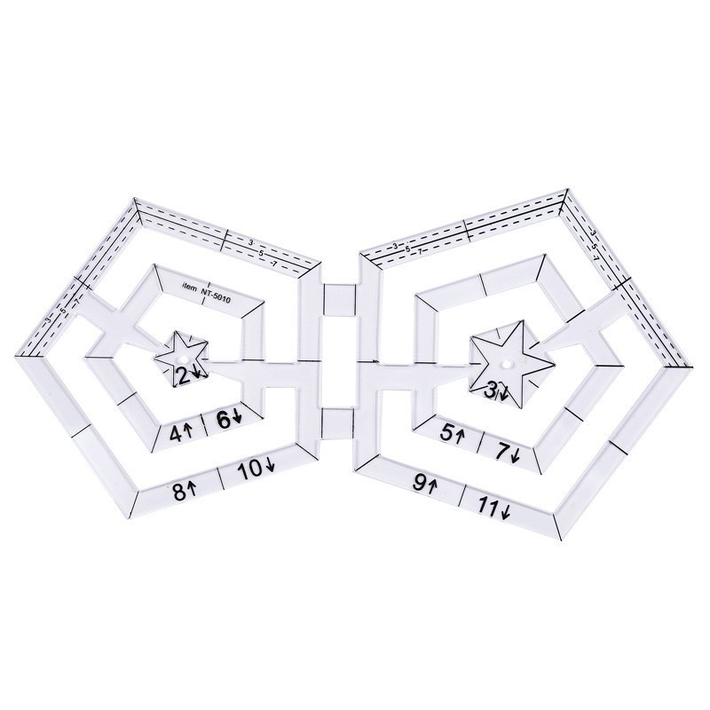 Regla de costura de acrílico cuadrado negro regla cuadrada transparente Placa de ropa a medida que hace material de herramienta