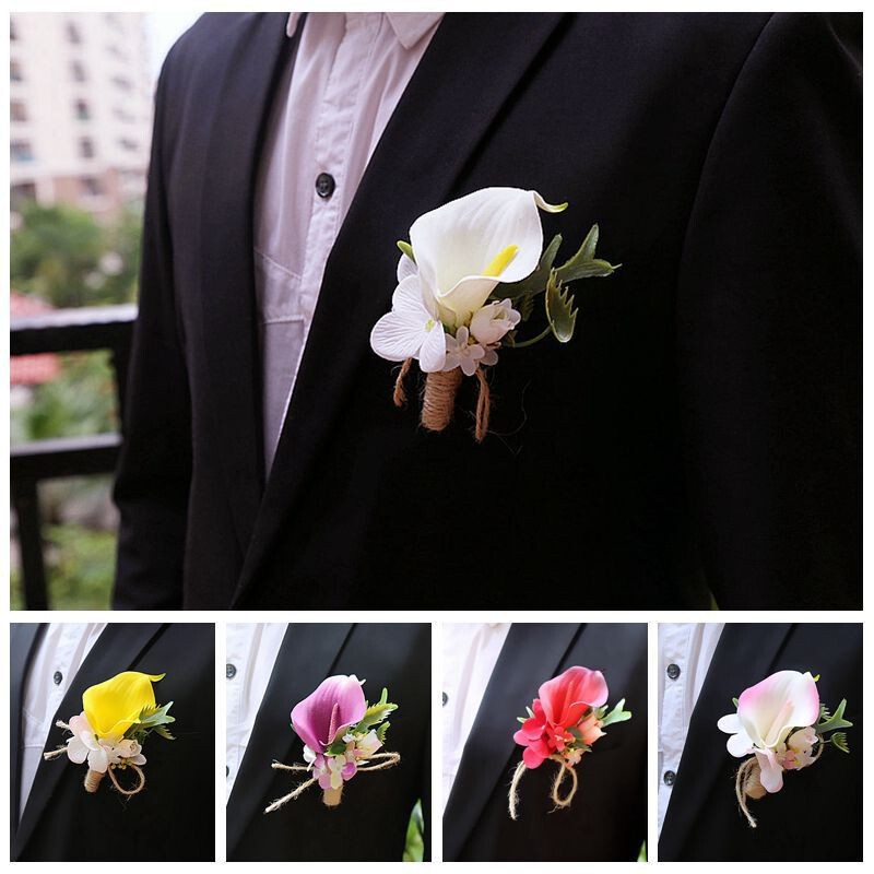 High-end European-style Calla Lily bride hand flower bridegroom corsage bridesmaid group hand flower bridesmaid group corsage wedding photo flower