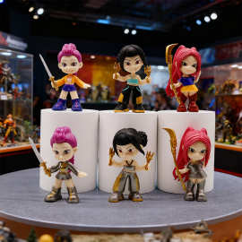 跨境猎魔女团手办公仔老虎明星男团玩具玩偶卡通模型摆件可爱