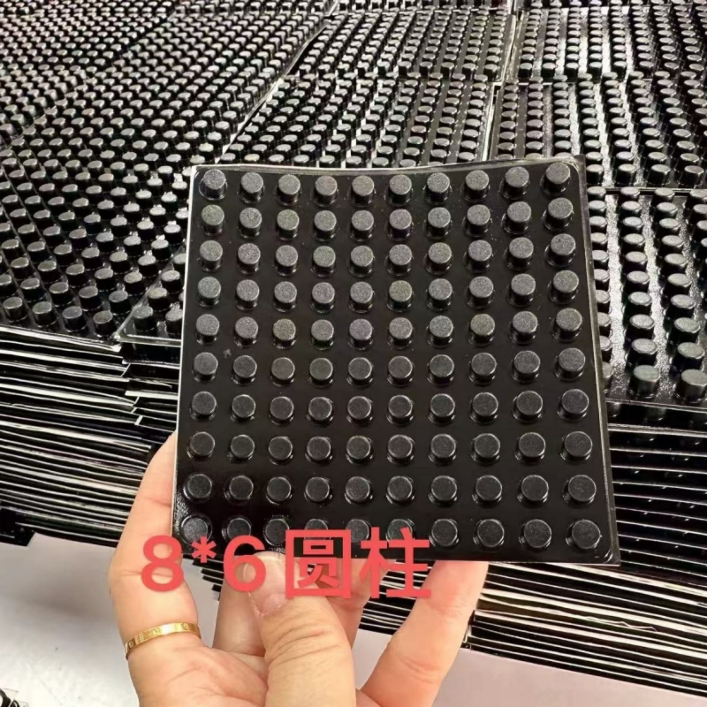 Black cylindrical 8*6mm; silicone, rubber