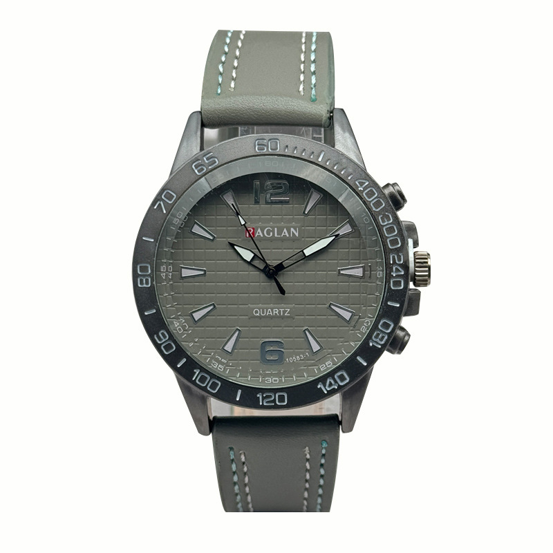 国境を越えた対外貿易の爆発的なファッショントレンドカジュアルビジネス石英時計男性ベルト針ボタン大文字盤腕時計卸売り