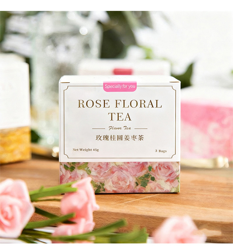 Rose Longan Ginger Jujube Tea Gui Yuan Jiang Zao Cha Gift Box 45g Cold Brewed Wedding Favor Tea quality and texture