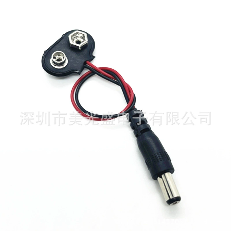 Пряжка аккумулятора 9 В, мягкая Железная пряжка, пряжка аккумулятора с вилкой питания с головным батарейным отсеком 5,5*2,1 постоянного тока