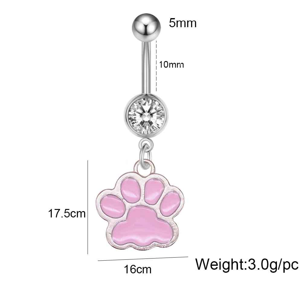 Anneau en acier inoxydable bleu en forme de griffe de chat pour piercing nombril, bijou de piercing transfrontalier européen et américain._voghion.com