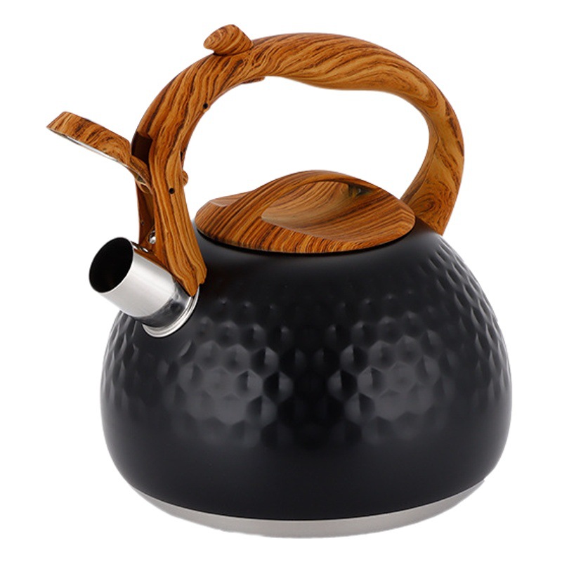 Stainless steel whistle kettle 3 liters large capacity household gas stove black whistle kettle induction cooker kettle