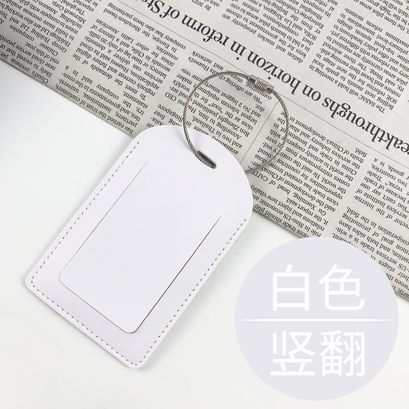 Cross-border pu cuero multicolor se puede configurar en stock cordón de metal tarjeta de identificación de tarjeta de identificación etiqueta de equipaje al por mayor