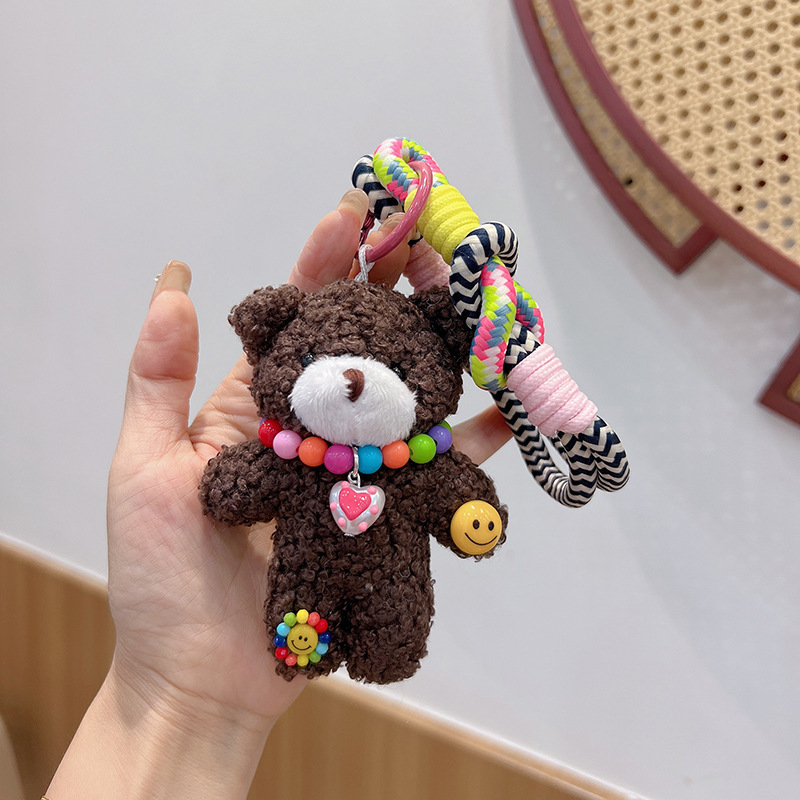 60g Weight Bag Pendant, Keychain Classification 1 Piece Quantity Daily, Street Occasion Plush Material Bear Pattern Unisex Gender Cartoon Style, Cute Style 1 Piece Cartoon Style Cute Bear Plush Unisex Bag Pendant Keychain 3
