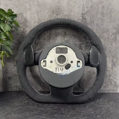 suede flat-bottom steering wheel, Steering wheel