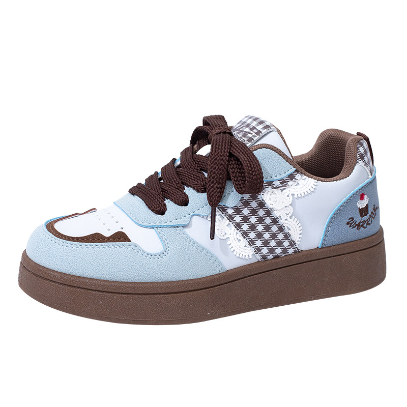 HuiLi estilo coreano vino rojo simple skate 2026 nuevos zapatos de suela gruesa estudiantes vigorosos encaje dulce zapatos de mujer simple