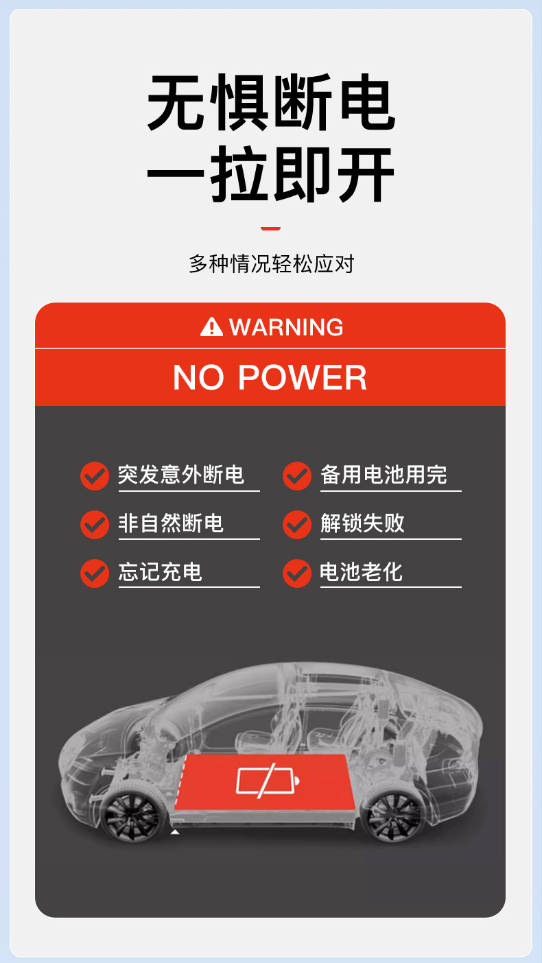Suitable for Tesla's New Model Y/Yl Rear Door Emergency Pull Switch Unlocking Mechanical Switch Special Parts