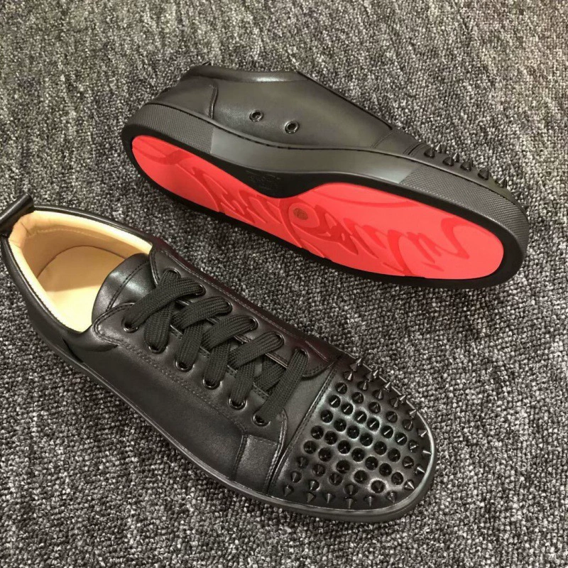 Европейские мужские туфли CL с красной подошвой и шипами, повседневные модные кроссовки на шнуровке для внешней торговли, черно-белые женские туфли.