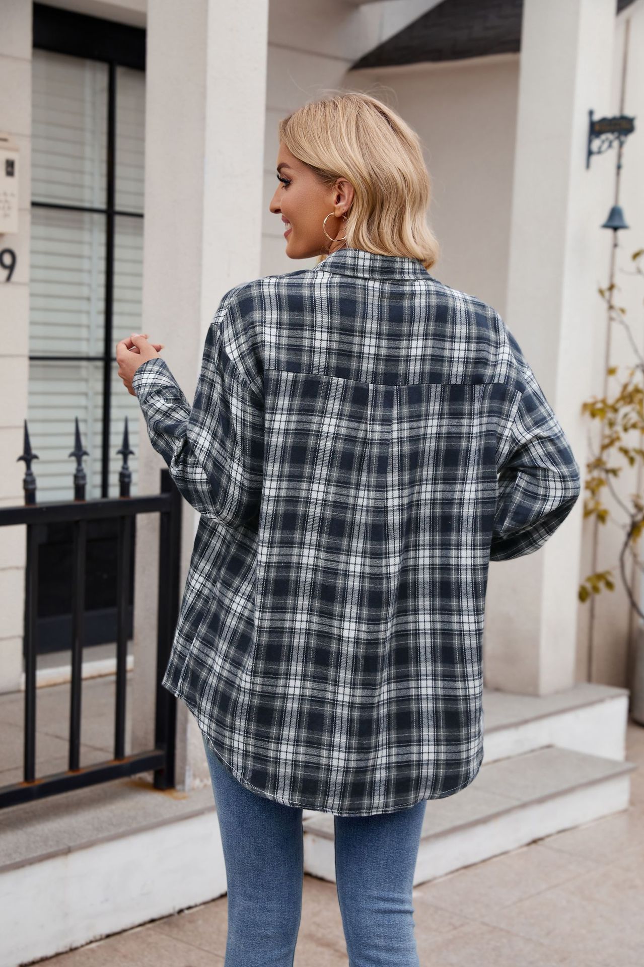 Camicia a quadri donna stile casual autunno inverno_voghion.com