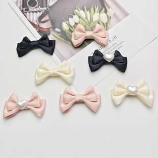 New French Bilateral Love Pearl Bow DIY Accessories Hairpin Mobile Phone Shell Clothing Bag Accessories