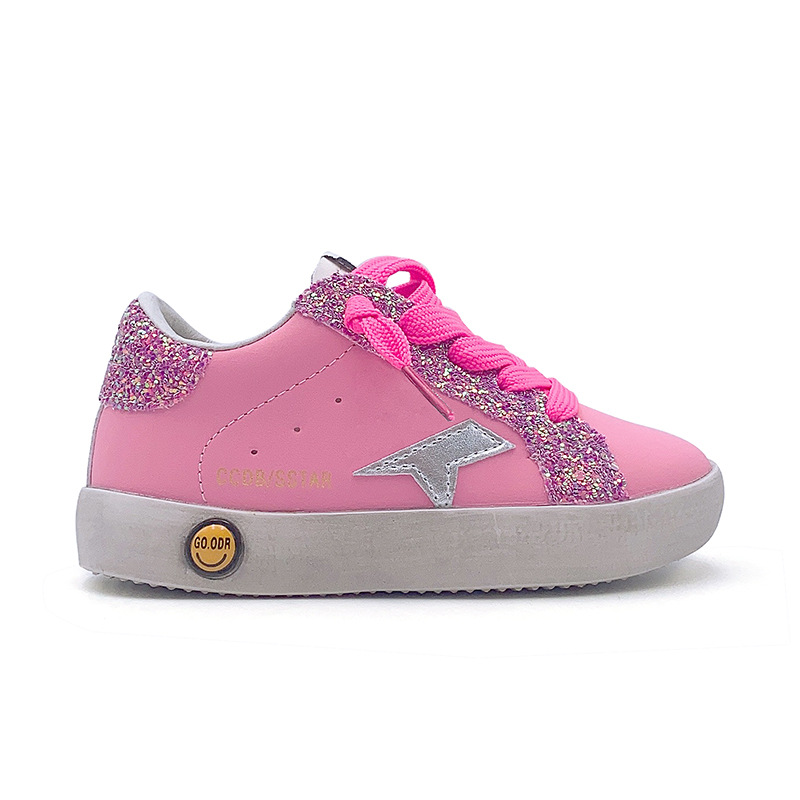 children's fuchsia low two-tone retro casual footwear