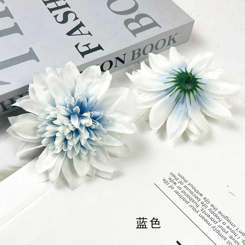 Simulación de belleza crisantemo flor al por mayor DIY tela tela de seda falsa flor ropa sombrero material paquete accesorios de fotografía ornamentos florales