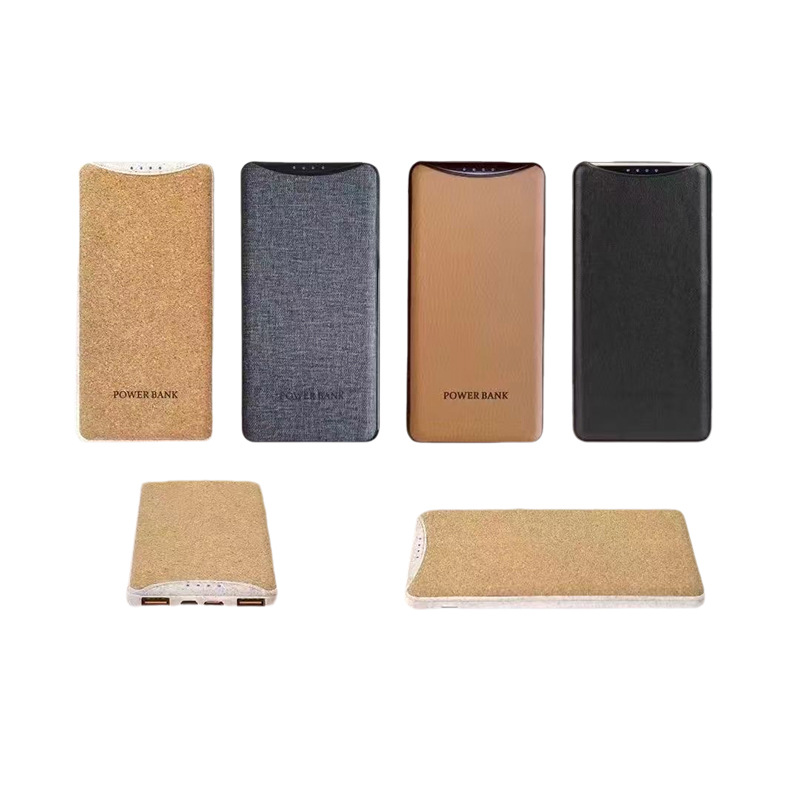 10000 mAh nuevo corcho de paja de trigo tela de cuero pu corriente portátil al aire libre carga rápida corcho cargador inalámbrico
