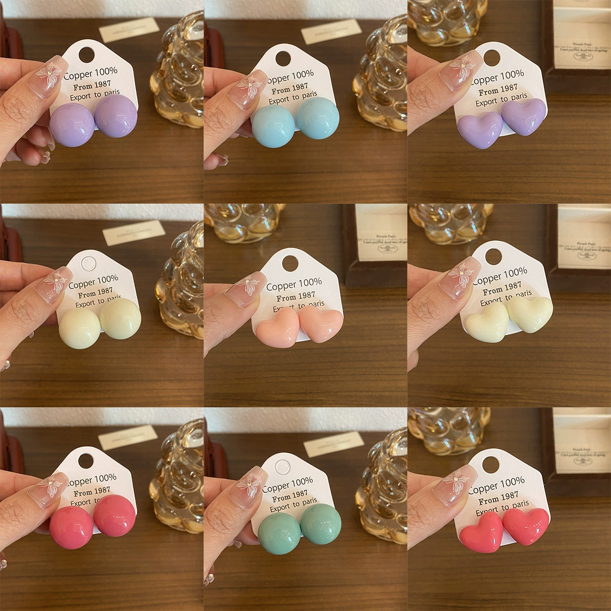 Корейская версия допамина, красочные сферические серьги для женщин, новинка 2025 года, модные шпильки из смолы, милые аксессуары для ушей в форме воздушного шара в форме доллара