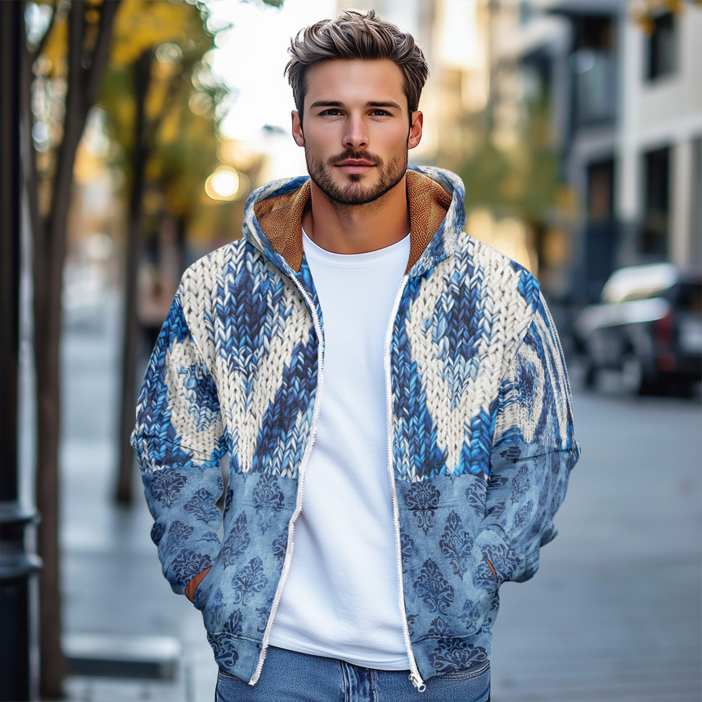 2024 otoño nuevo estilo chaqueta de manga larga a juego de colores para hombres vitalidad juvenil estilo universitario suéter con cremallera MF12