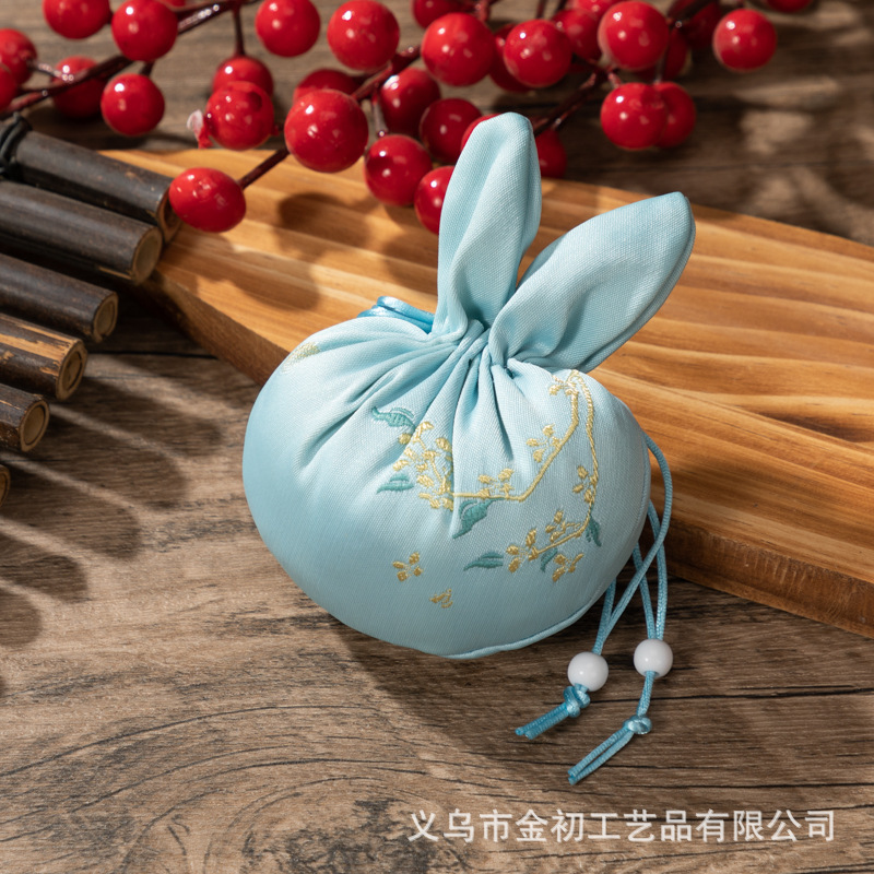 中秋兔子香囊艾草香包驱蚊车载挂件随身荷包幼儿园材料包手工空袋|undefined