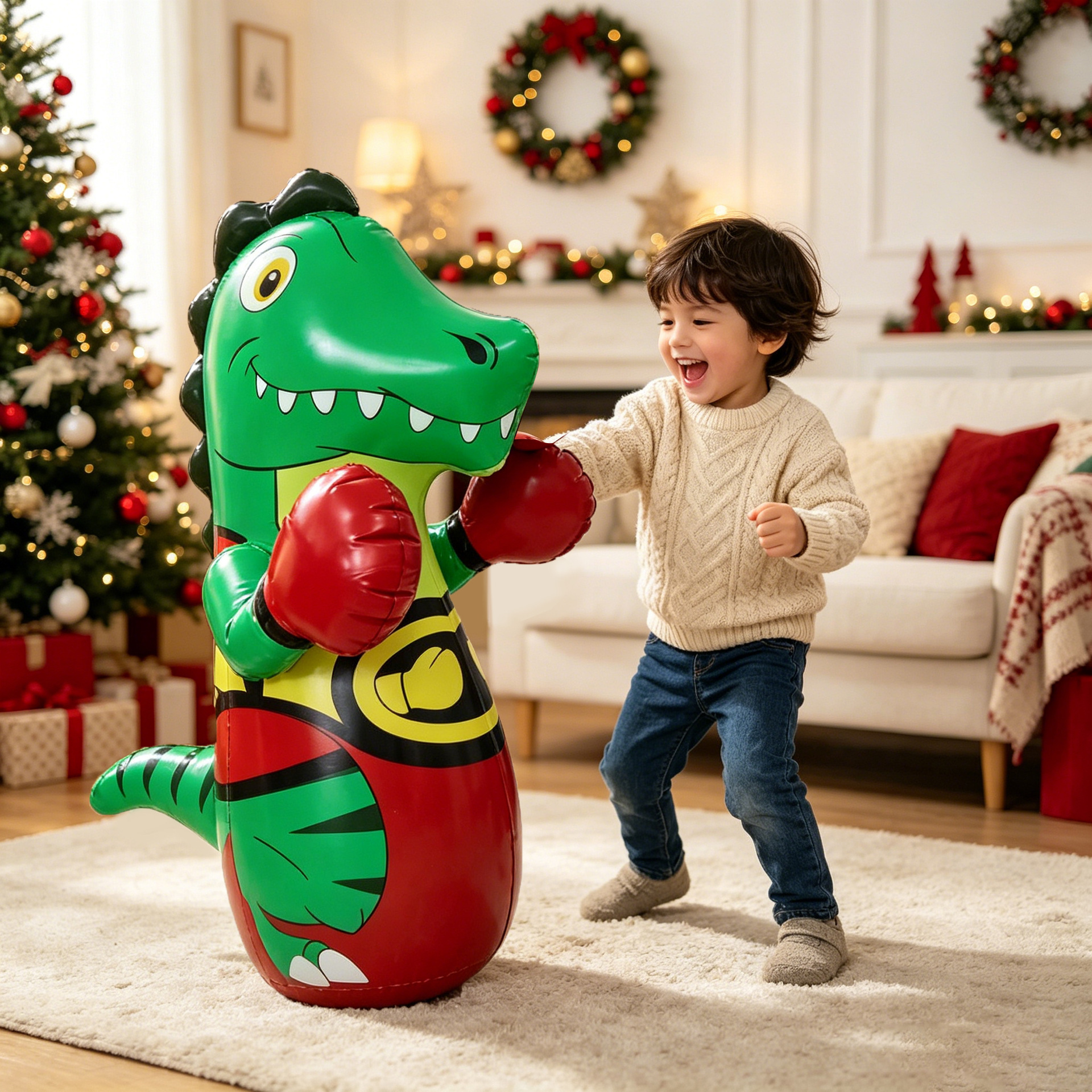 Thickened Inflatable Dinosaur Tumbler 115cm Extra Large Children's Boxing Pole Parent-Child Sports Educational Toy Wholesale