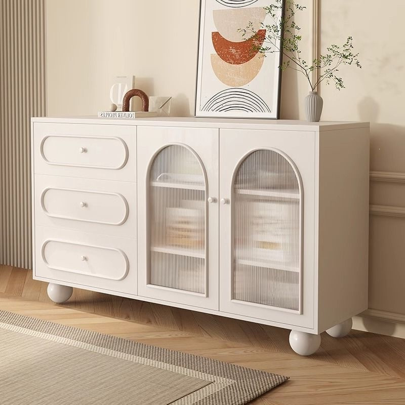 Cream-Colored Sideboard for Home Use, Kitchen Cabinet, Living Room Storage Cabinet, Modern Minimalist Side Cabinet, Wall-Mounted Integrated Tea Cabinet Cream-Colored Sideboard for Home Use, Kitchen Cabinet, Living Room Storage Cabinet, Modern Minimalist Side Cabinet, Wall-Mounted Integrated Tea Cabinet