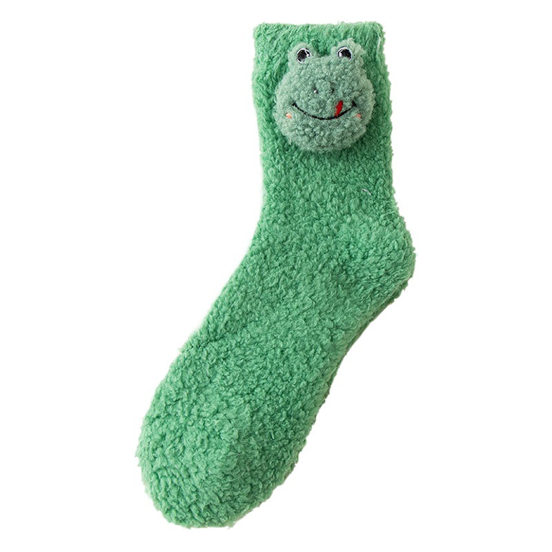 Venta al por mayor puesto de venta de calcetines de piso baratos calcetines de mujer engrosados media pantorrilla otoño e invierno Zhuji calcetines de terciopelo de coral Super Yu fábrica