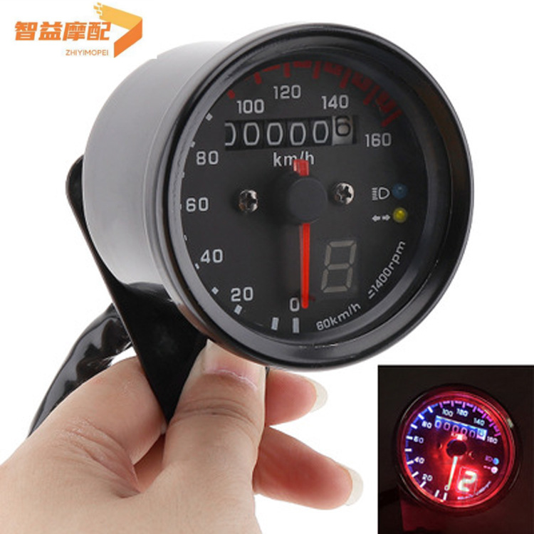 Motocicleta LED kilometraje Correa Pantalla de engranaje Harley Iron Horse gran águila rey retro instrumento modificación código medidor