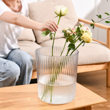 透明PET醒花桶 家用深水大号插花桶 鲜花桶大容量极简垃圾桶