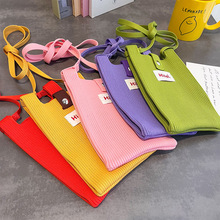 ins网红手提包女针织毛线水桶包日韩版百搭手拎休闲托特包手机包