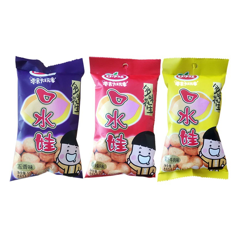 Скользкий детский мульти-вкус арахиса 50 г Пряный арахис жареный арахис закуска оптом целая коробка