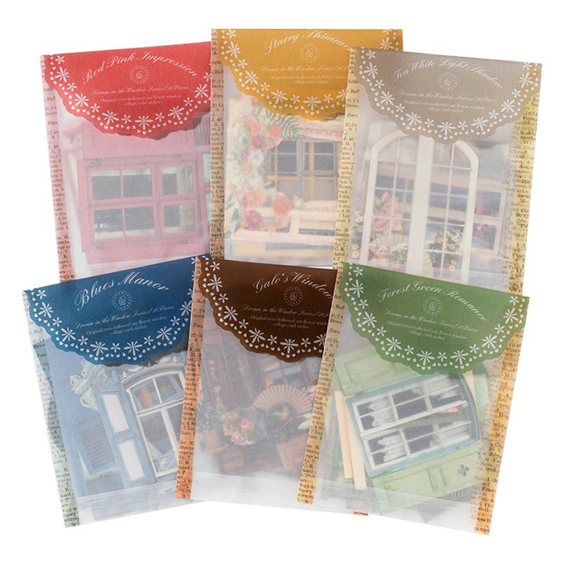 Мо ретро полый цветок окно орган коллаж карта бумажное окно МЕЧТА СЕРИИ DIY материал паста 6