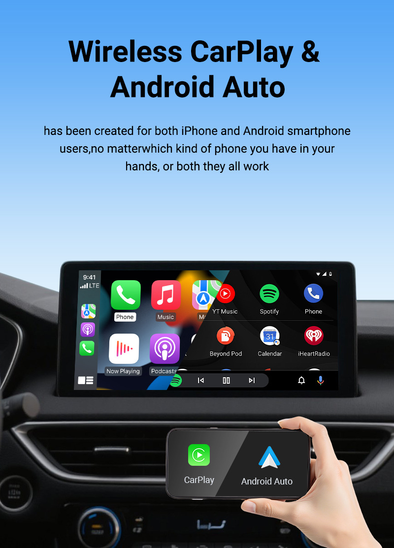 Cross-Border Exclusive Apple Wireless Carplay Box Android Smart Car-Machine Interconnection Wired to Wireless Adapter