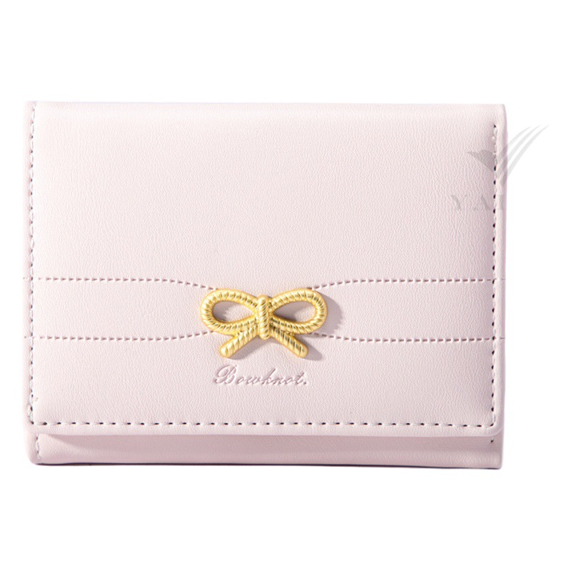 [Bow hardware] YADAS titular de la tarjeta de las mujeres lindas multi-tarjeta corta tríptico monedero pequeño monedero