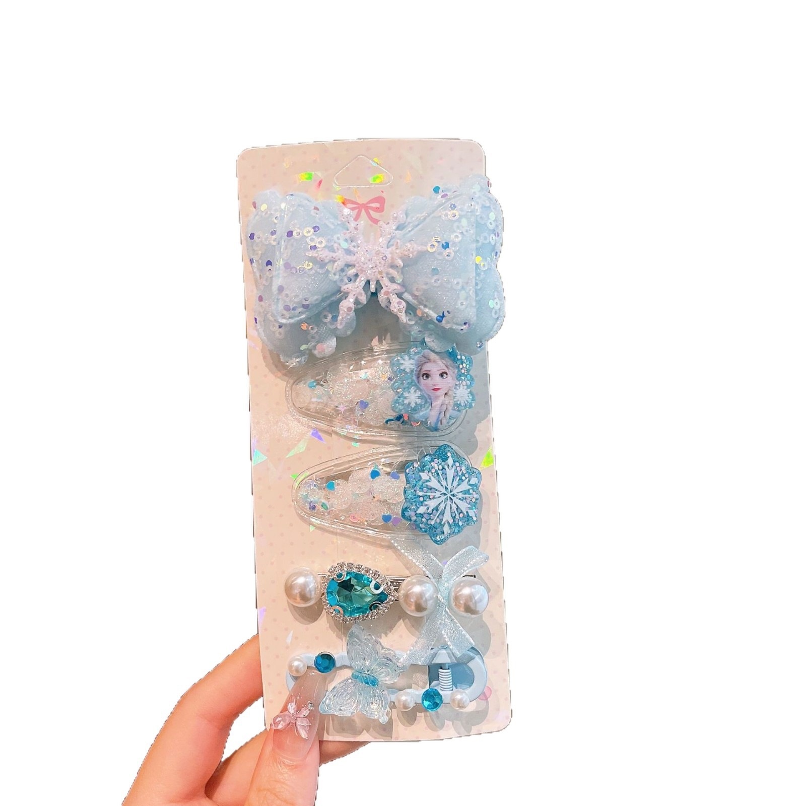 Clip de cabello de malla de arco de estrellas de mar conchas de capellán dulce dibujos animados clip de cabello de princesa tocado de niña