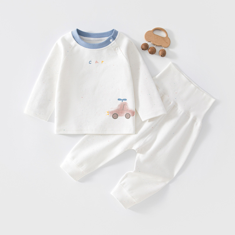 Soft and skin-friendly base layer for baby boys and girls, infant comfortable velvet cotton, Class A seamless long-sleeve and long-pants set