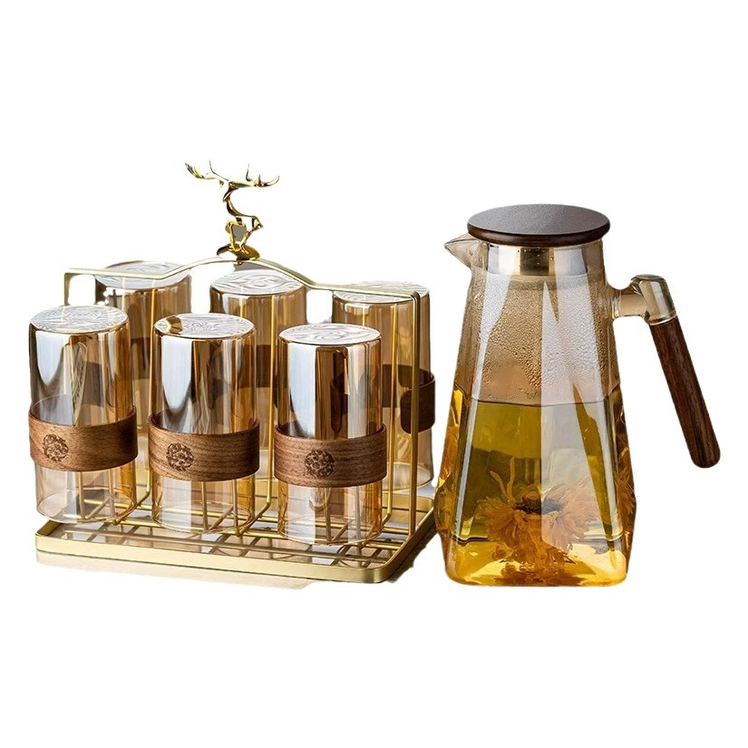 Стеклянная чашка для домашнего использования, чашка для воды для гостей, чашка для напитков в гостиной, термостойкий набор чайных чашек с ручкой, чашка для заваривания чая.