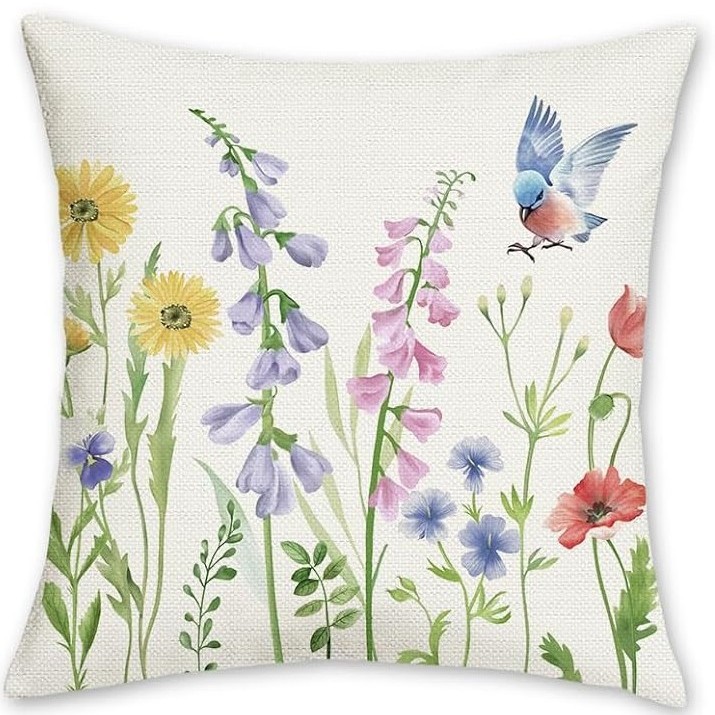 2023 transfronterizos flores de verano almohada de abrazo Amazon lino letras impresión cojín de dormitorio