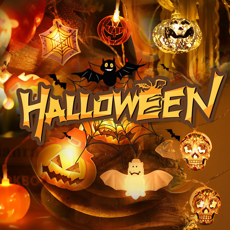 Cross-border Halloween Light String Spider Skull Ghost Festival Decoration Light Room Atmosphere Scene Layout Pumpkin Light String Cross-border Halloween Light String Spider Skull Ghost Festival Decoration Light Room Atmosphere Scene Layout Pumpkin Light String