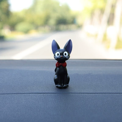 Car Dashboard Ornaments with a Car ornaments - red-bow-tie-black-cat-ornaments-send-no-trace-glue