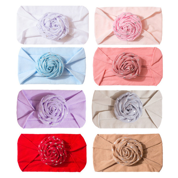Cute children's solid color elastic nylon headband