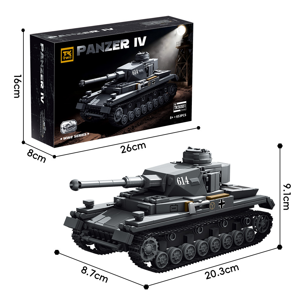 Compatible con la serie TK2 transfronteriza de la Segunda Guerra Mundial de alta militar tigre leopardo modelo de tanque pesado juguetes bloques de construcción al por mayor