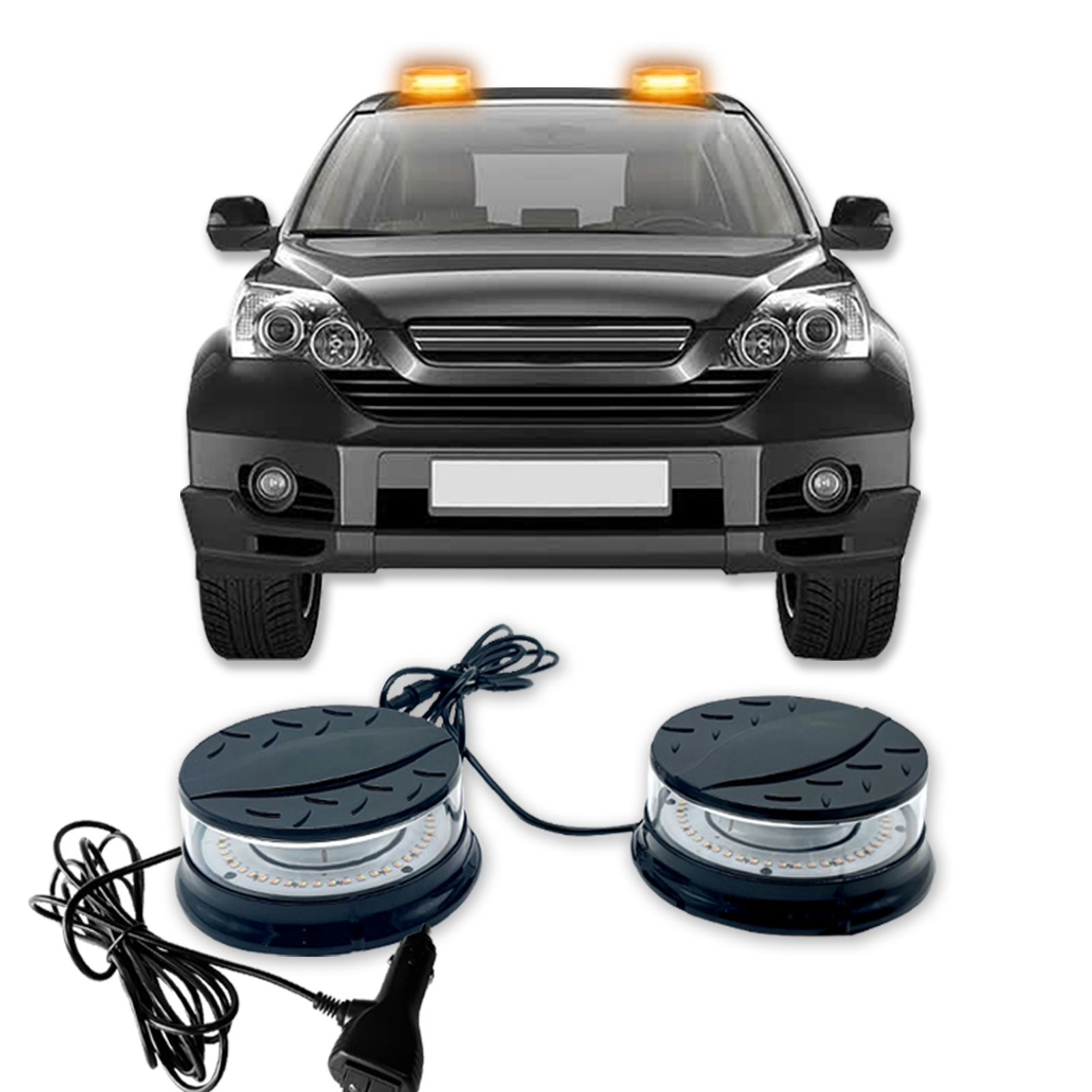 One-To-Two Alarm Led Light, Roof Atmosphere Warning, Waterproof, Color-Changing Emergency Strobe Light with Strong Magnetic Base