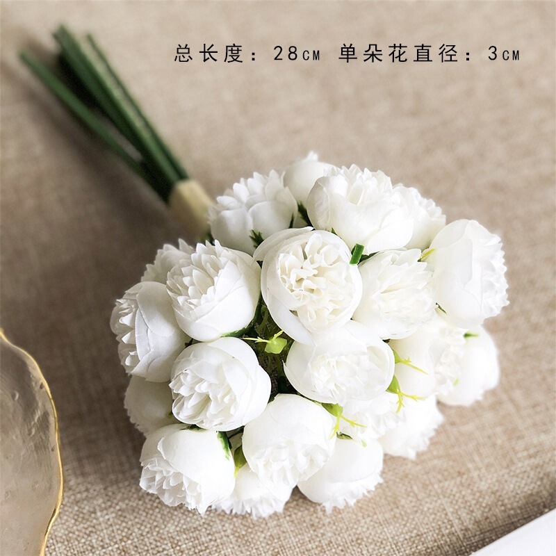 Popular Artificial Peony 27-Head Rose Hand-Tied Artificial Flower Camellia Rose Bouquet Fake Flower Set Home Decoration Popular Artificial Peony 27-Head Rose Hand-Tied Artificial Flower Camellia Rose Bouquet Fake Flower Set Home Decoration