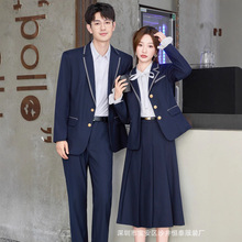 男女学生演出服辩论比赛正装幼儿园教师园服学院风西装百褶裙套装